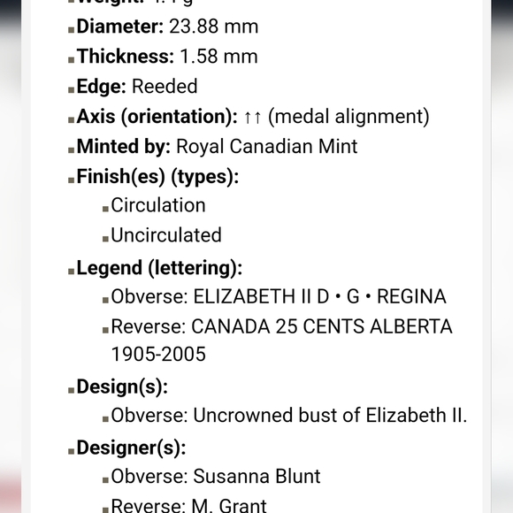 2005 Vetrans, Alberta And Saskatchewan Commemorative Quarters - Picture 6 of 11